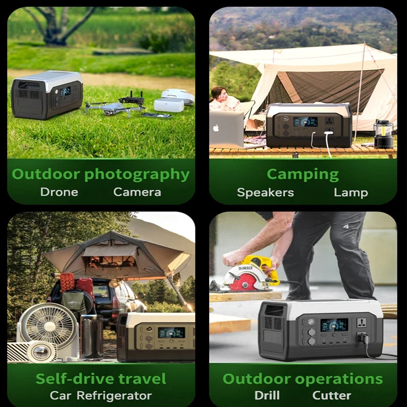 1024Wh 1800W Camping Portable Power Station LiFeP04 Battery Powerstation Solar Generator Power Bank For Outdoor Tent Travel