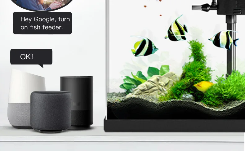 Automatic Aquarium Fish Tank Food Feeder Timing/Wifi Wireless Intelligent Mobile APP Voice Control Remote food dispenser