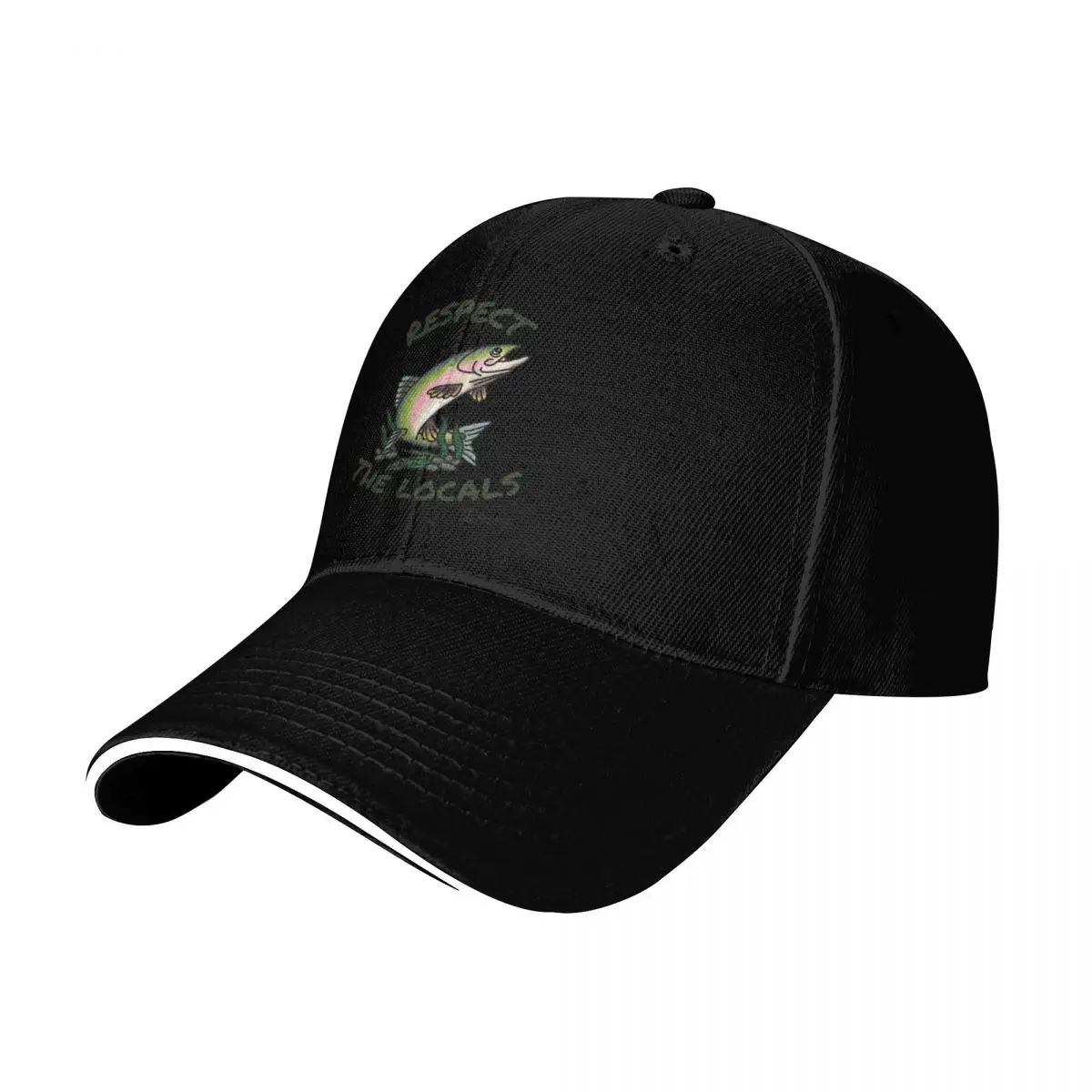 Respect the Locals - River Raisin Watershed Council, Trout Green Baseball Cap Men Women Casual Summer Sport Sun Cap