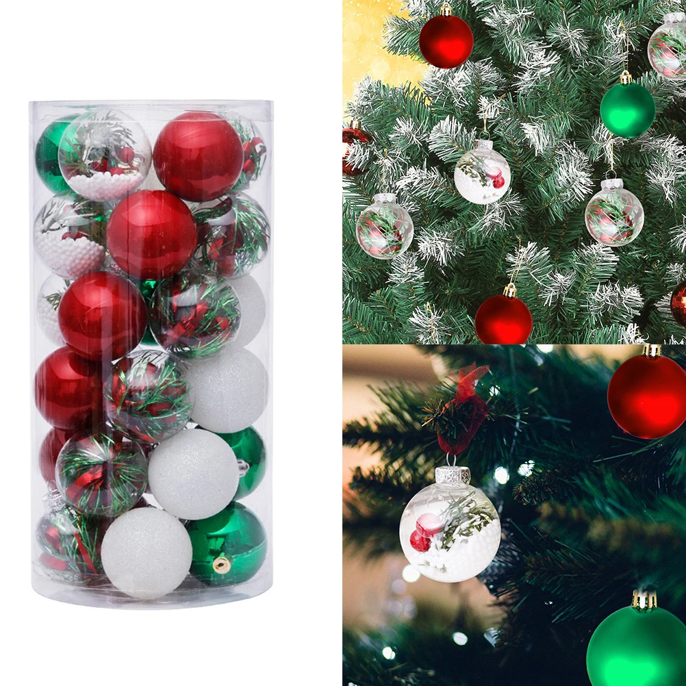 

30Pcs 6cm Christmas Balls Ornaments for Xmas Tree Shatterproof Christmas Tree Hanging Balls