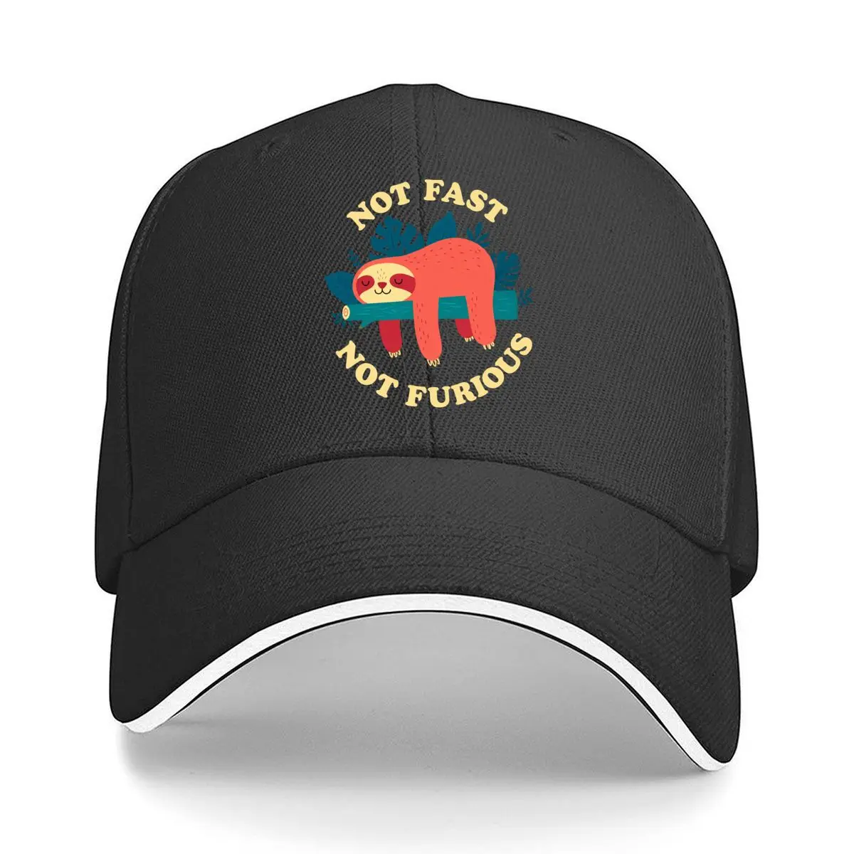 Not Fast Not Furious Sloth Hanging Branch Leaves Hip Hop hat Fashion Outdoor Sports Sandwich Baseball Cap