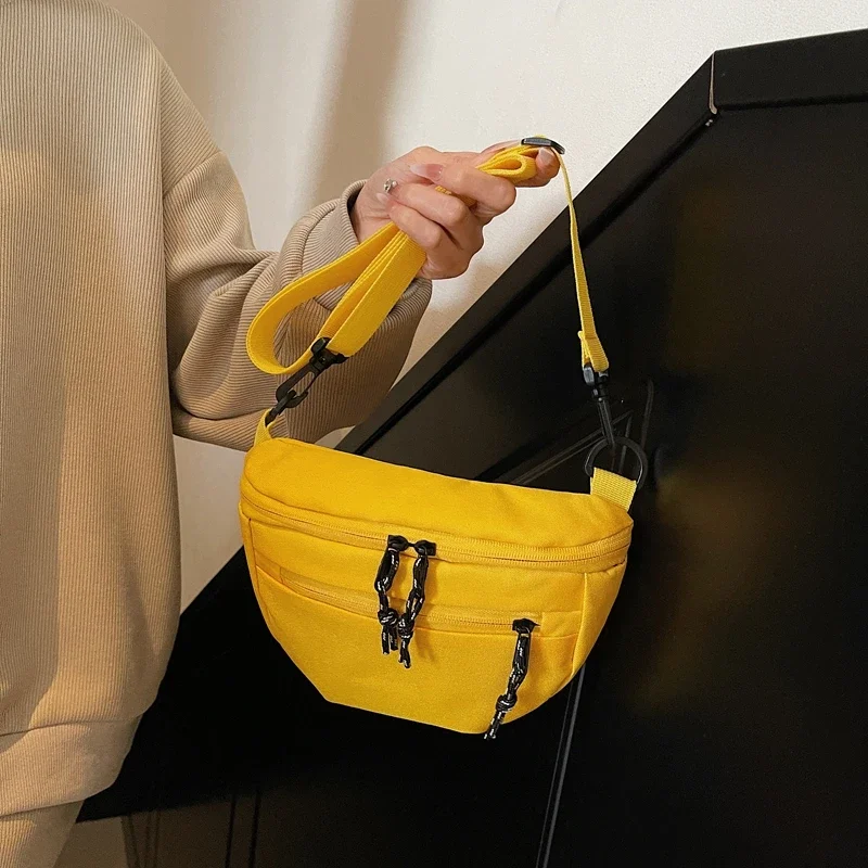 Summer Advanced Sense Commute Canvas Bags Fashion Versatile Light Casual Crossbody Bag Color Block Large Capacity Shoulder Bags