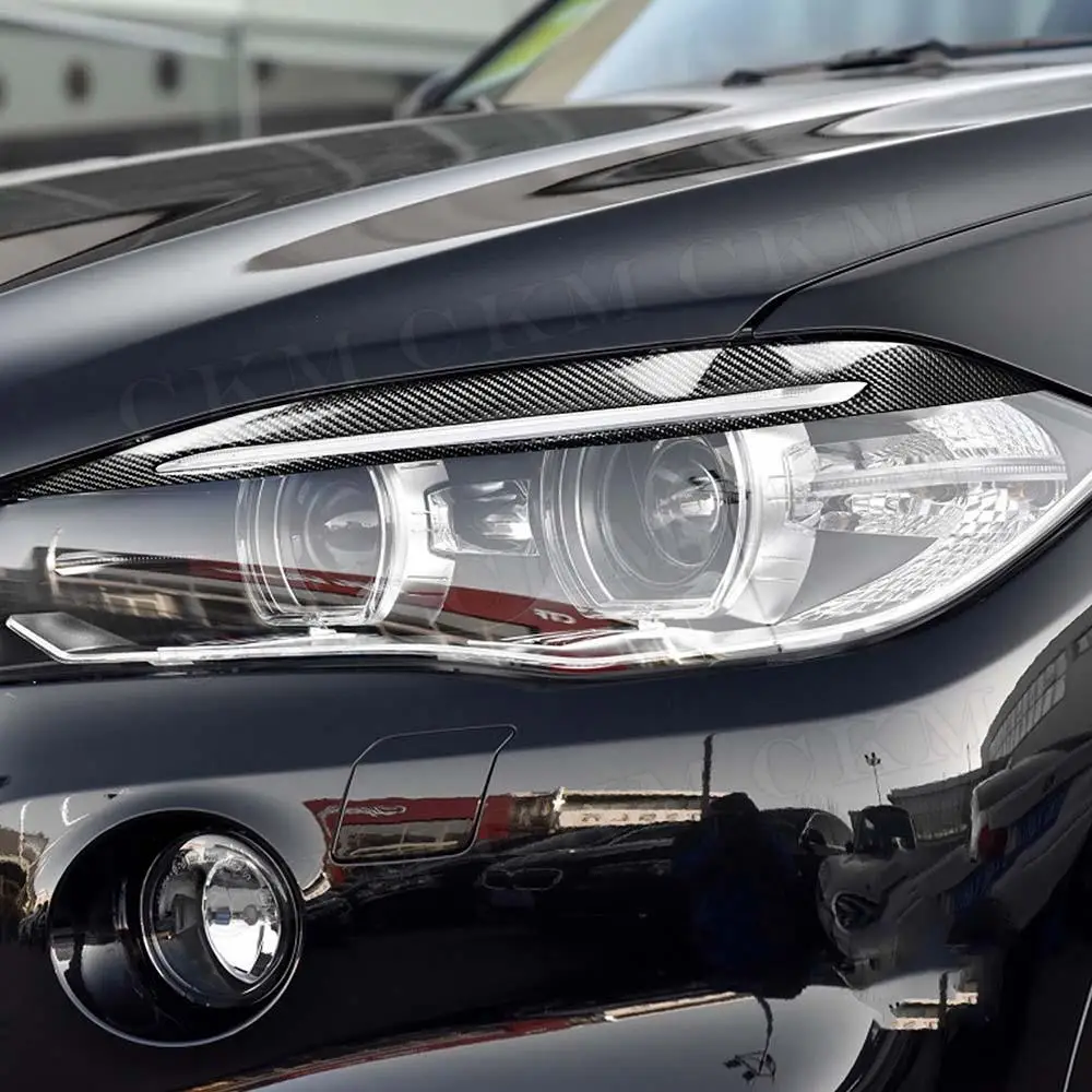 

Carbon Fiber Front Bumper Lip FogLamp Eyebrow Car Light Decoration Cover Body Kits Accessories For BMW X5 F15 2014-2018