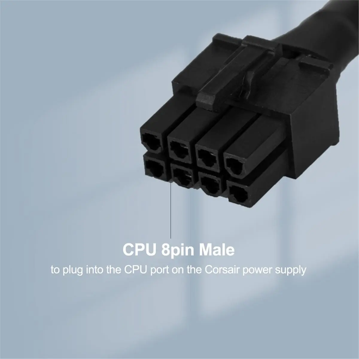 CPU 8 Pin Male to CPU 8 Pin (4+4 ) Male Motherboard Power Adapter Sheathed Cable for Type 4 Modular Power Supply