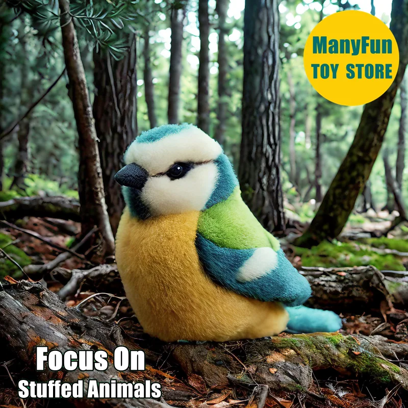 

Плюшевая игрушка Eurasian Blue Titmouse Plushie Chickadee, плюшевая игрушка, реалистичная кобальтовая игрушка, мягкая игрушка Tom Tit, имитация куклы, подарок