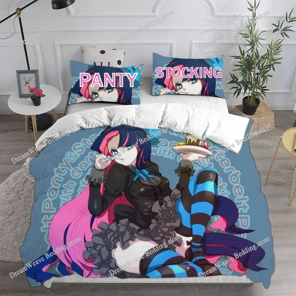 Anime Panty Stocking With Garterbelt Theme Bedding Set - Comforter Duvet Cover Pillow Case For Kids & Adults Home Textileextile