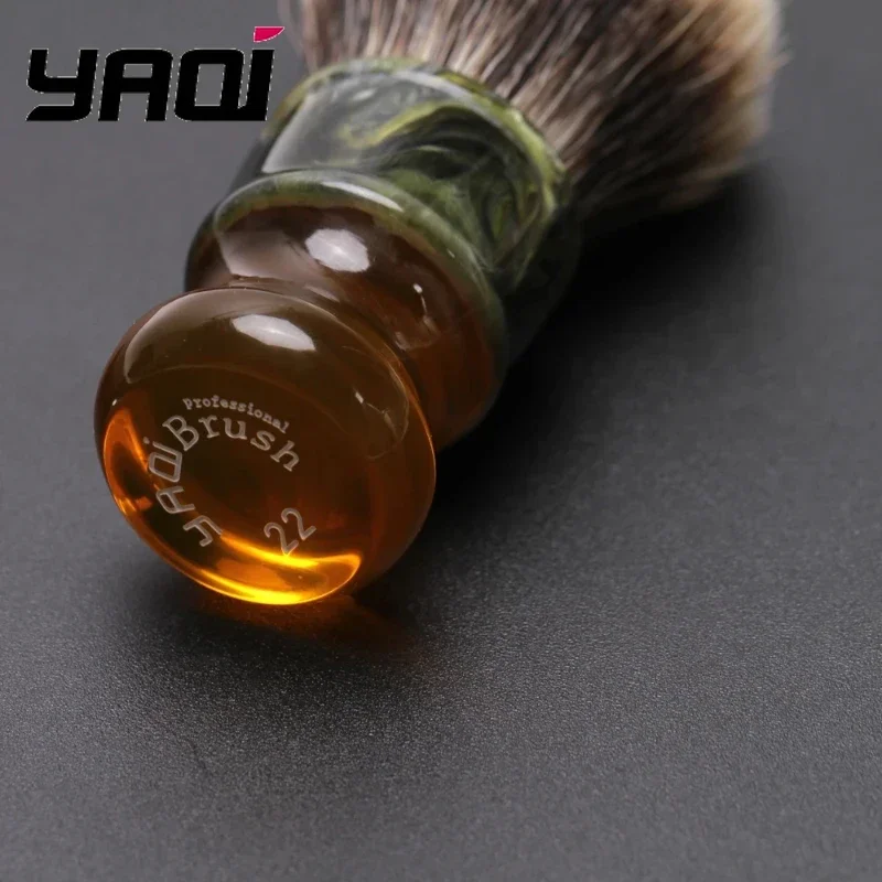 yaqi-22mm-サグラダファミリア-ツーバンド-バジャーヘア-レジンハンドル-メンズ-ウェットシェーブブラシ