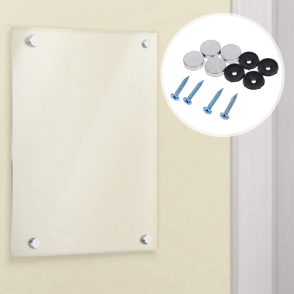 

1 set 1 Set Stainless Steel Mirror Advertising Cover Nails Brushed Decorative Caps Glass Clips Heavy Duty Hanging Hardware