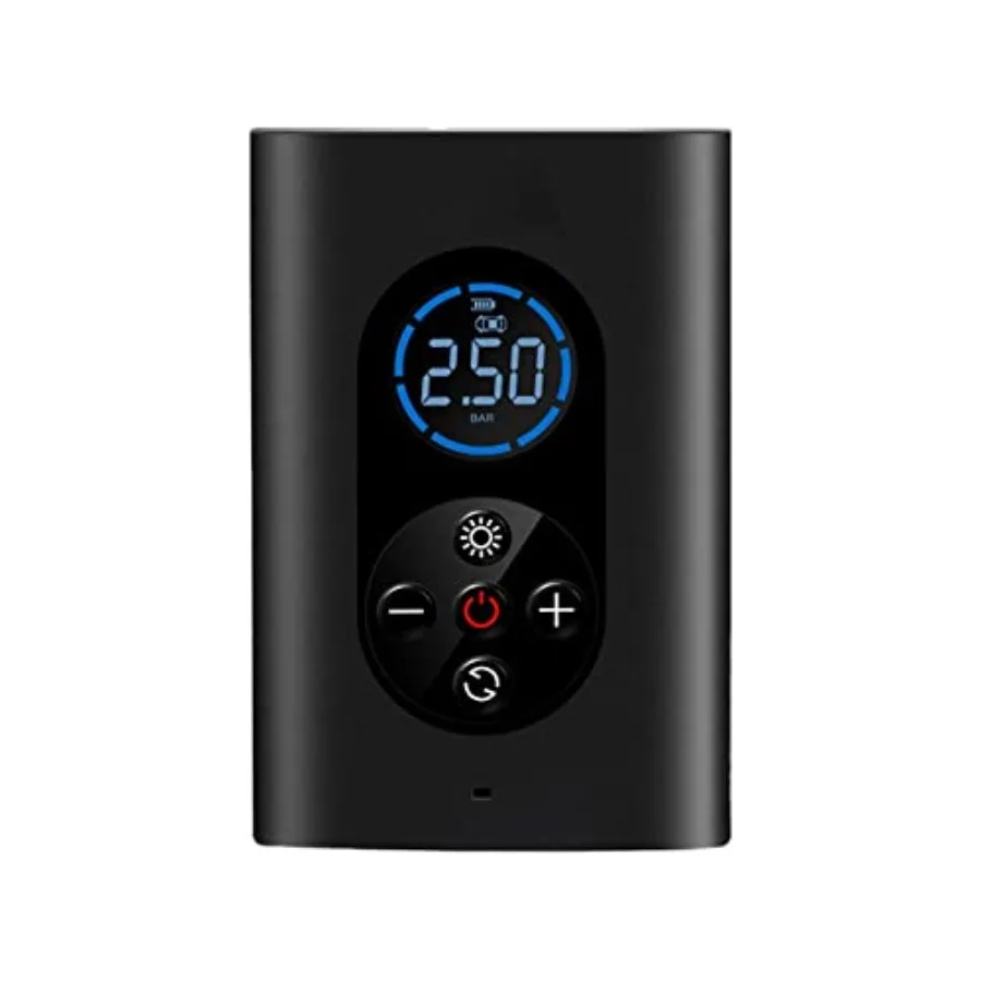 

Portable Air Compressor with LED Light for Car and Bike Tires 4000mAh Battery Fast Inflation Durable Black Design