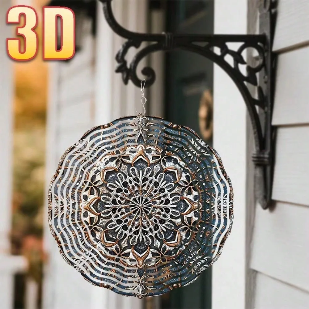 CIFBUY Wind Chimes Metal Outdoor Garden Decor Waterproof Rustproof Rotatable Elegant Floral Art for Patio Yard Home Decor