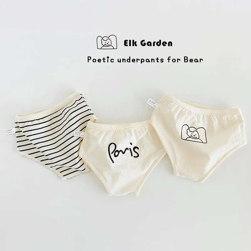 Spring and summer 2023 cartoon simple letter cotton boy\'s underwear 3Pcs Per Lot