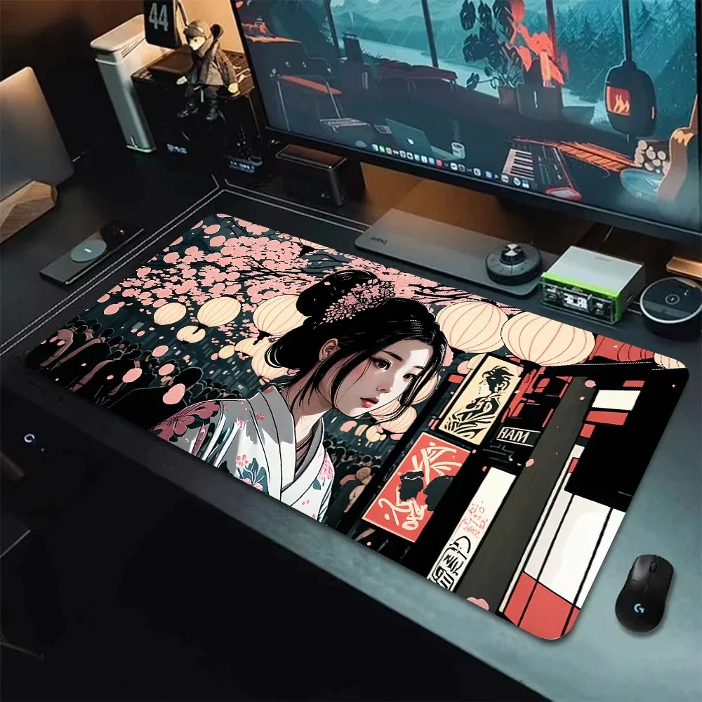 Sakura Japanese Cherry Blossom Large Gaming Mouse Mat New HD Office Carpet Mousepad XXL keyboard pad Non-Slip Laptop Table Pads