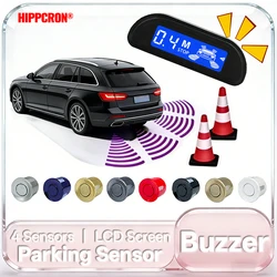 Hippcron Car Parking Sensors Parking Kit Display 22mm 4 Sensors Backlight Reverse Backup Radar Monitoring System 8 Colors