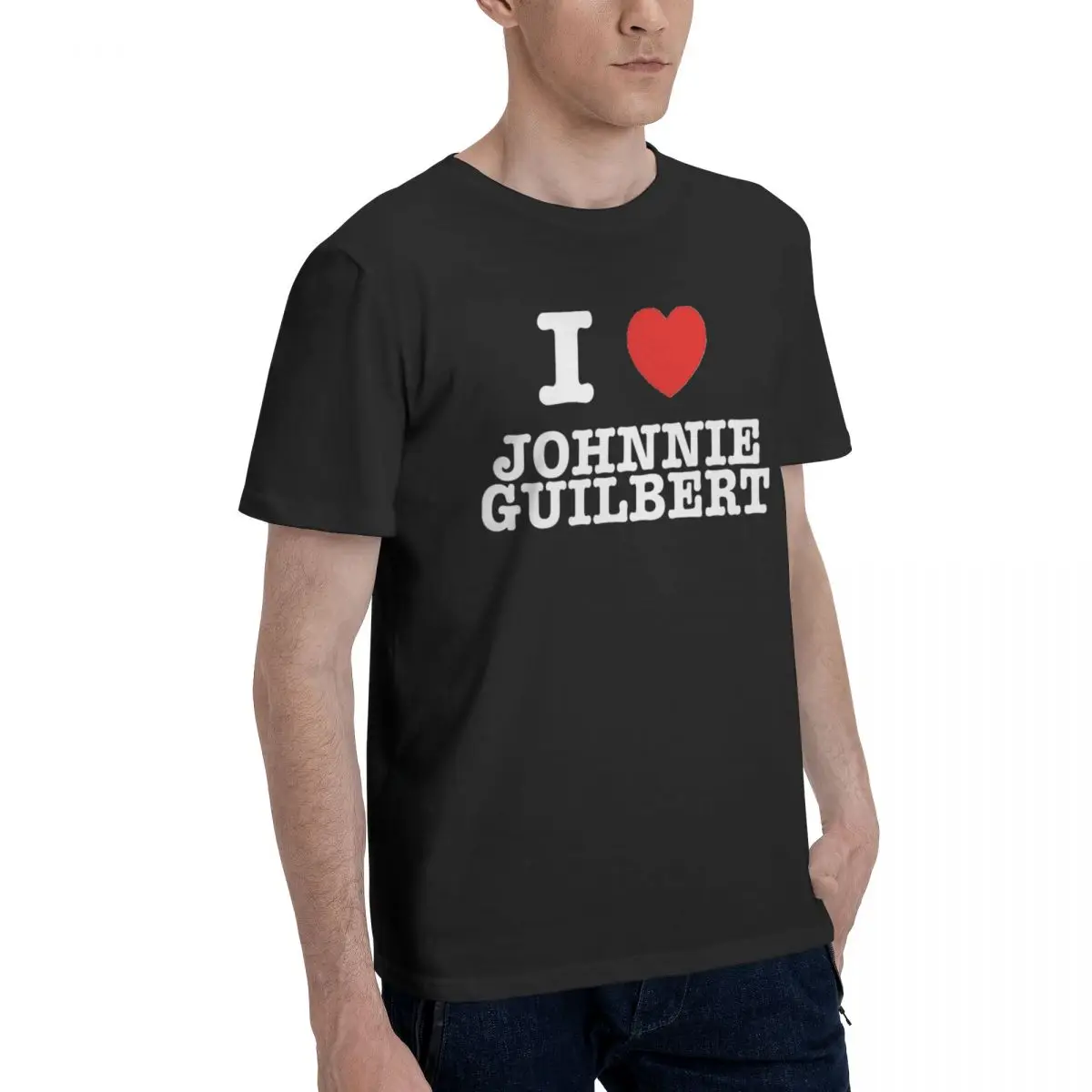 Men\'s T-Shirt I Heart Johnnie Guilbert Awesome 100% Cotton Tees Short Sleeve T Shirts Round Neck Clothes Plus Size