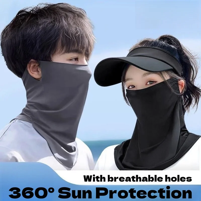 

UV Protection Sunscreen Mask Face Scarf Summer Cycling Sunscreen Ice Silk Mask Face Cover Neck Wrap Cover Breathe Traceless Thin
