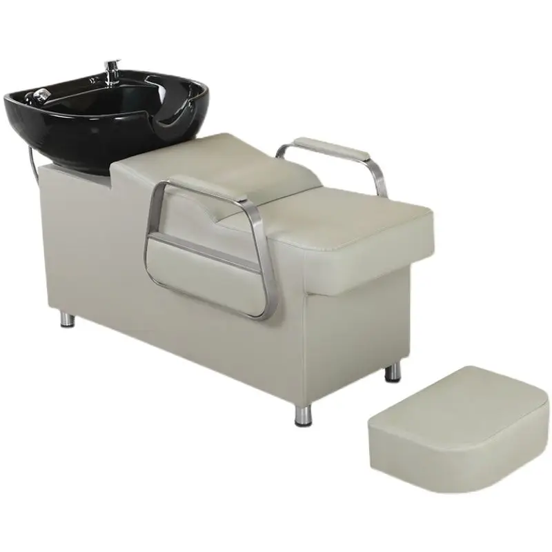 Ergonomic Shampoo Bed Hairdresser Modern Styling Shampoo Bed Ceramic Basin Myjnia Fryzjerska Spa Z Fotelem Barber Equipment