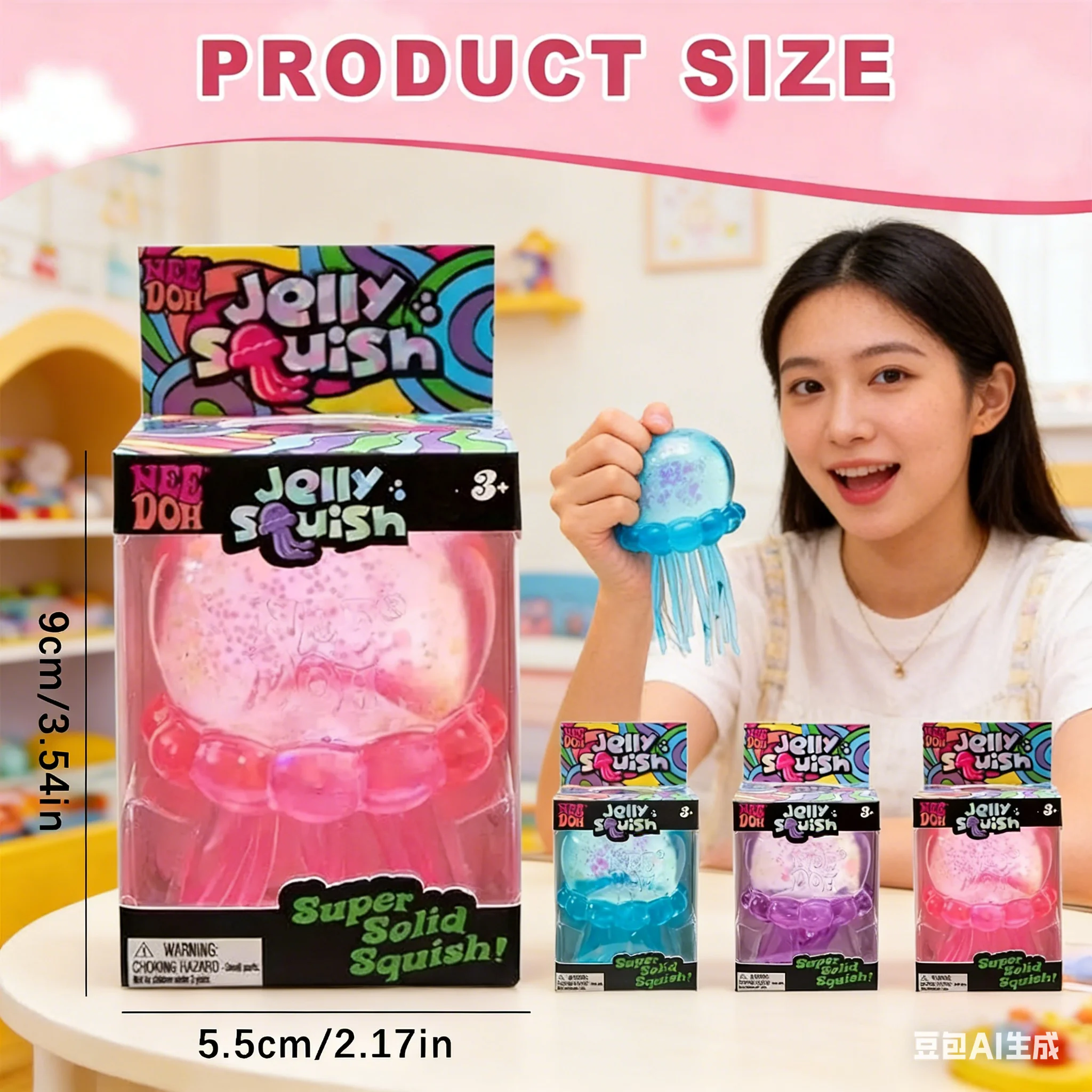 Schylling NeeDoh Jellyfish Bunny Jelly Squish Juguete Antiestrés Sensorial Fidget Squishy