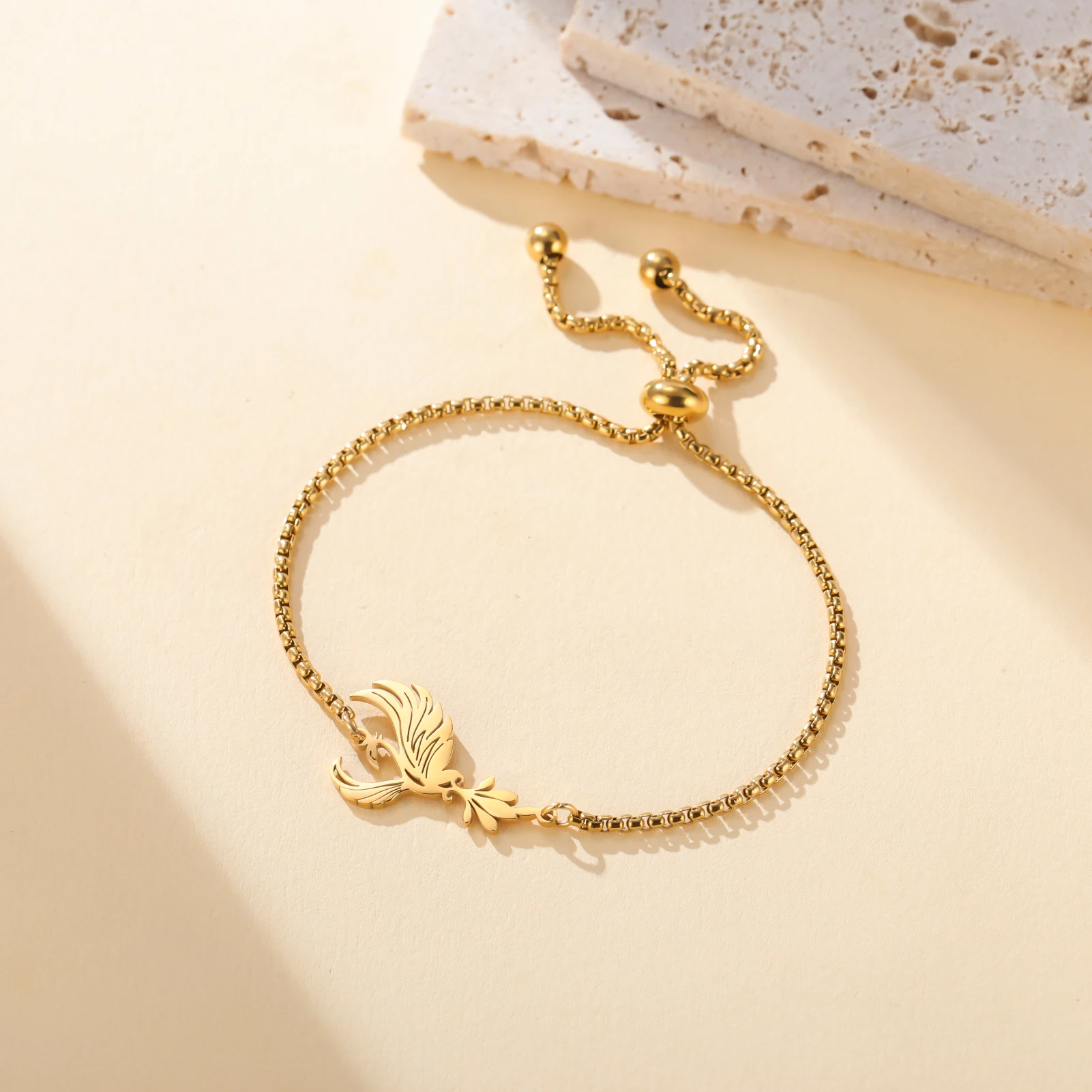 Reborn God Bird Phoenix Supernatural Talisman Amulet Bracelet Gift for Woman Men Bangle Gold Color Stainless Steel Chain Jewelry view 5