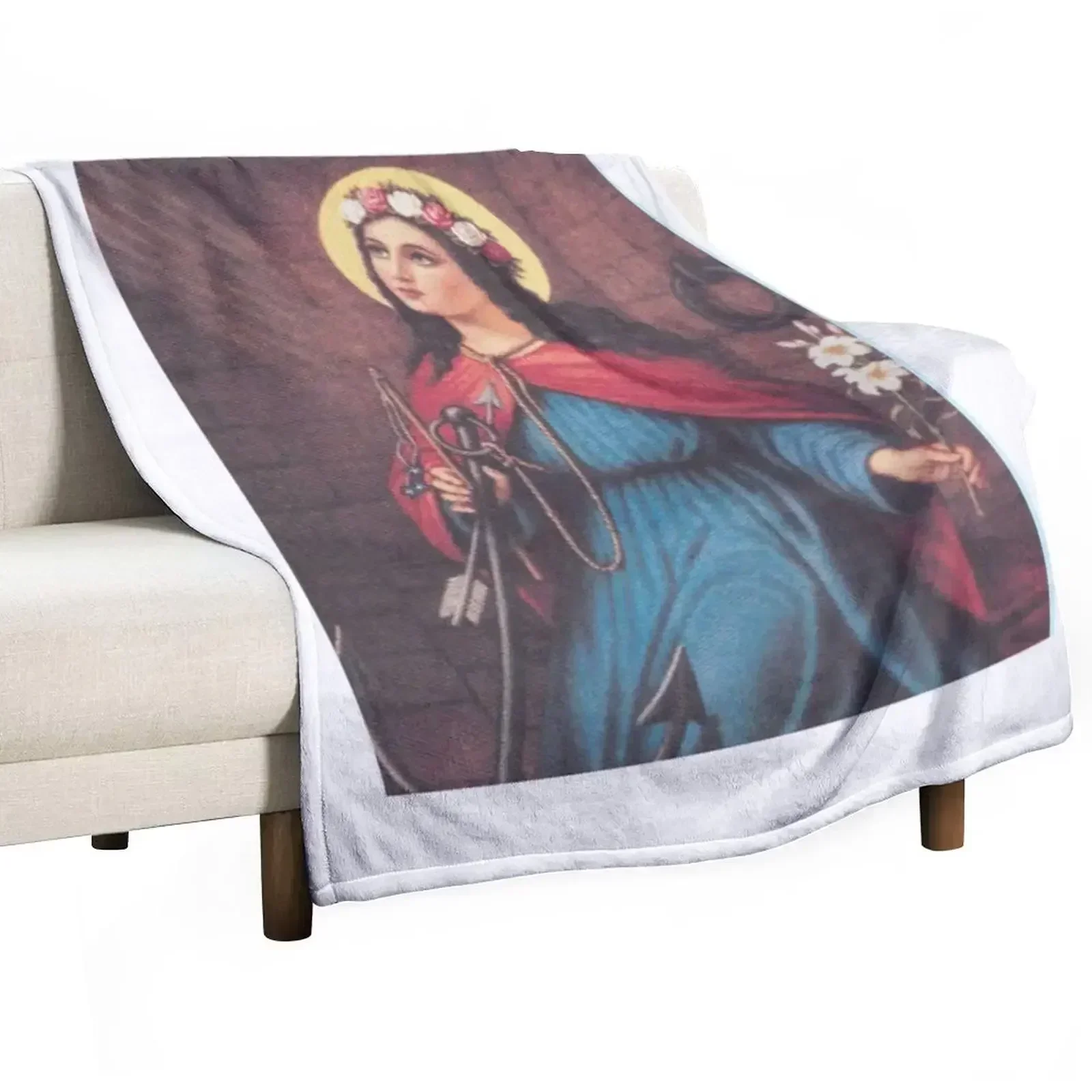 Saint Philomena Throw Blanket Beach Furry Luxury Throw Giant Sofa Soft Beds Tourist Blankets