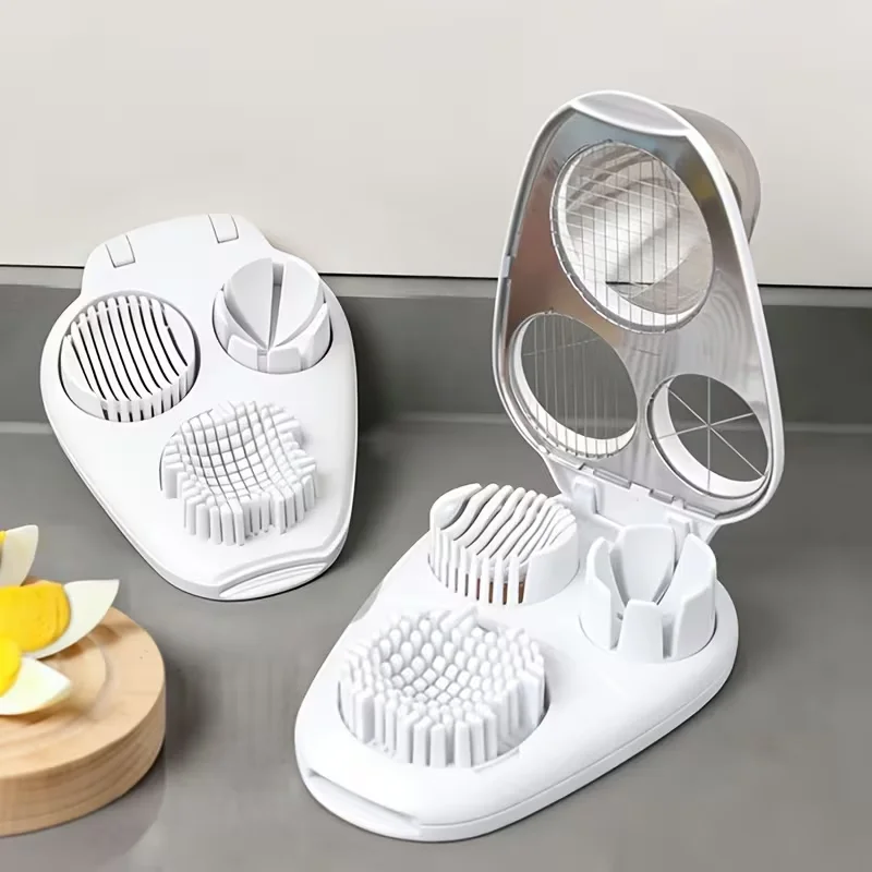 Multifunctional egg slicer, crusher, fancy egg cutter, ham sausage slicer, strip and piece cutter, lunch meat slicing tool