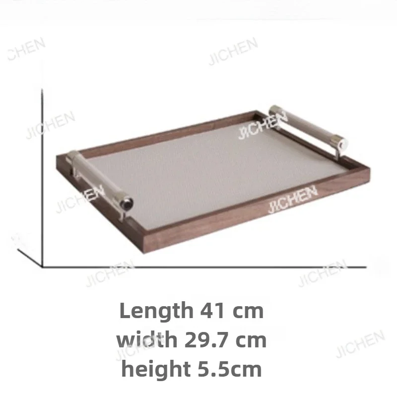 

Органайзер, деревянные подносы для хранения, съемные роскошные прямоугольные настольные подносы для макияжа, кожаный поднос для еды, декоративный кухонный поднос для специй