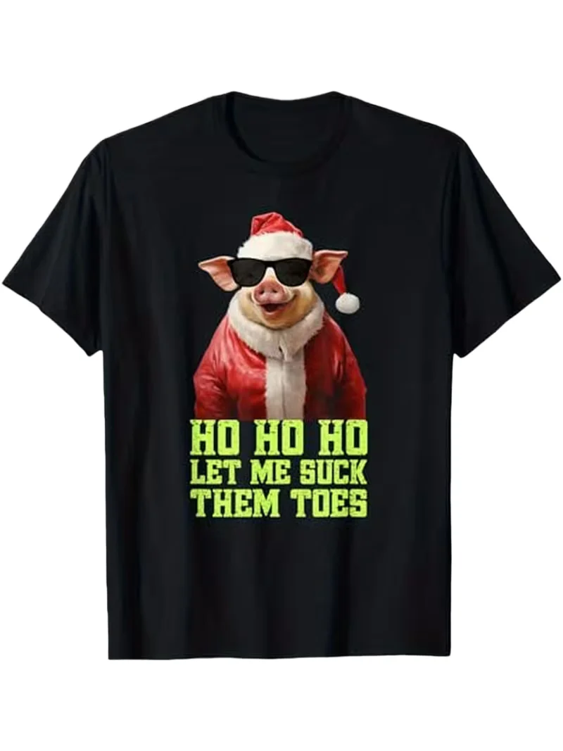 

Funny "I'm a Toe Sucker" Graphic T-Shirt - Santa Pig Design, 100% Cotton, Machine Washable, Adult Tee for Men & Women
