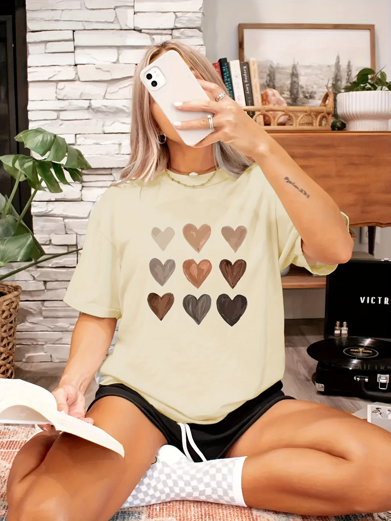 المرأة الوردي تي شيرت الباستيل كل يوم حفلة علوية Harajuku قصيرة الأكمام تي شيرت غير رسمي الملابس الشارع بلايز تيز الملابس الجمالية #3