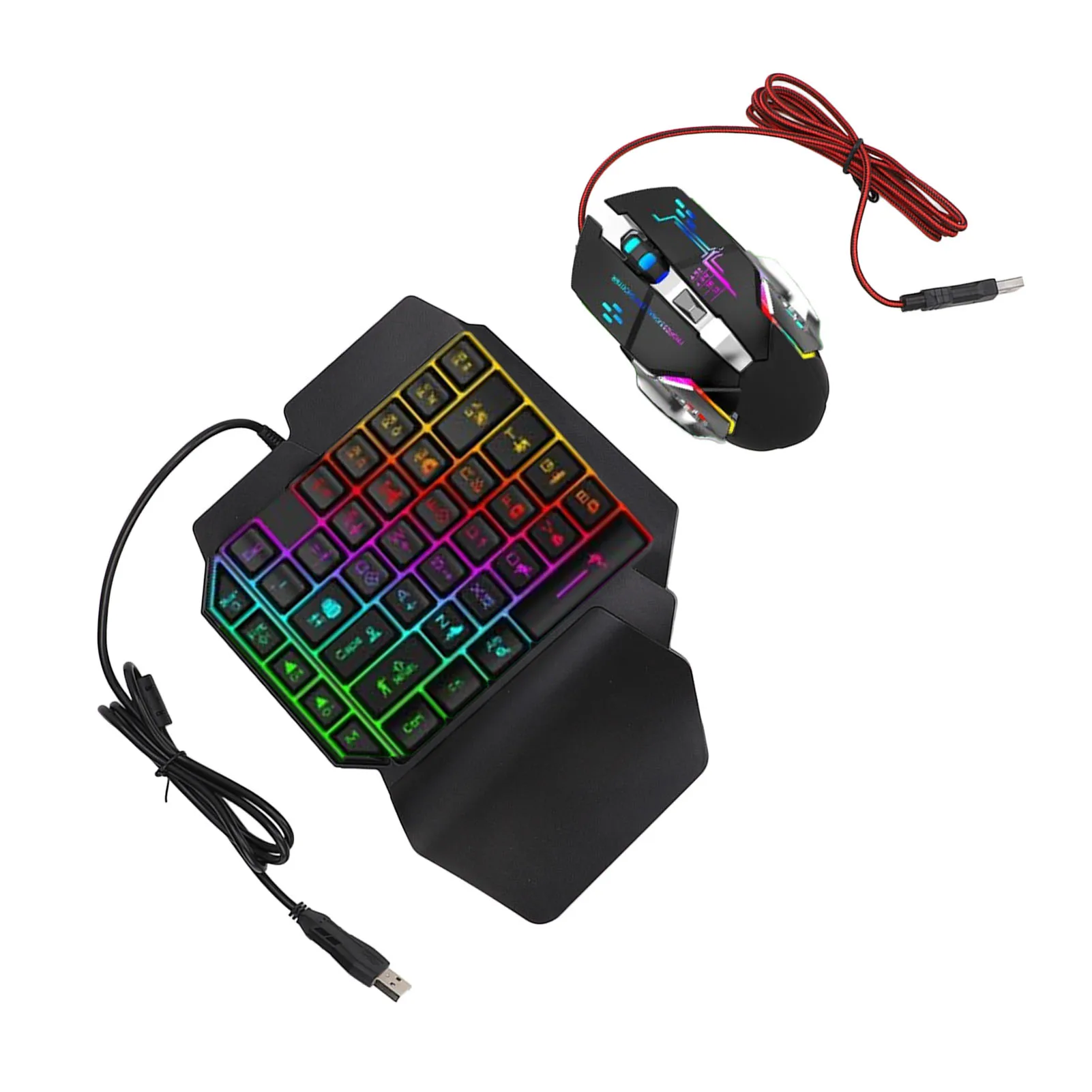 Gaming Keyboard Mouse Converter Combo Easy Using Durable 4-in-1 Single Hand Mobile Game Keyboard Mouse Adapter Phone Holder Set