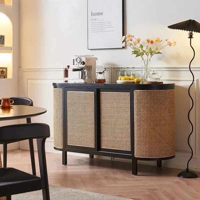 Modern Modern Furniture Sideboard Storage Rattan TV Cabinet Console with Door Living Room Cabinet