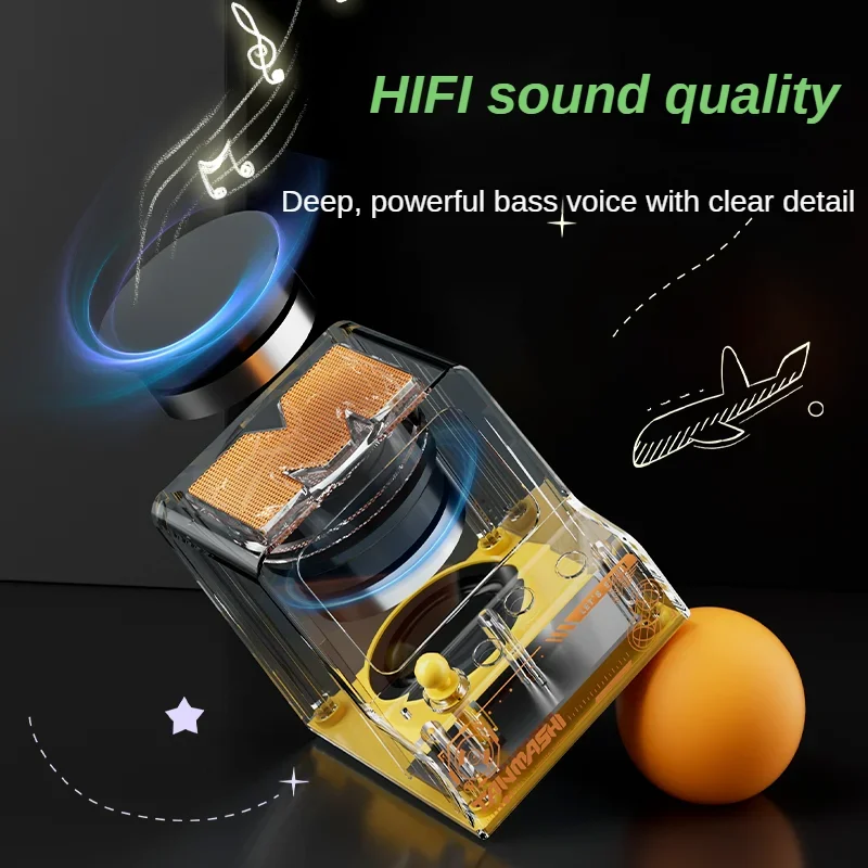 ريترو سمّاعات بلوتوث صغيرة 360 درجة الصوت المحيطي HIFI الصوت مكبر صوت لاسلكي محمول مع بلوتوث 5.3 لموسيقى الألعاب