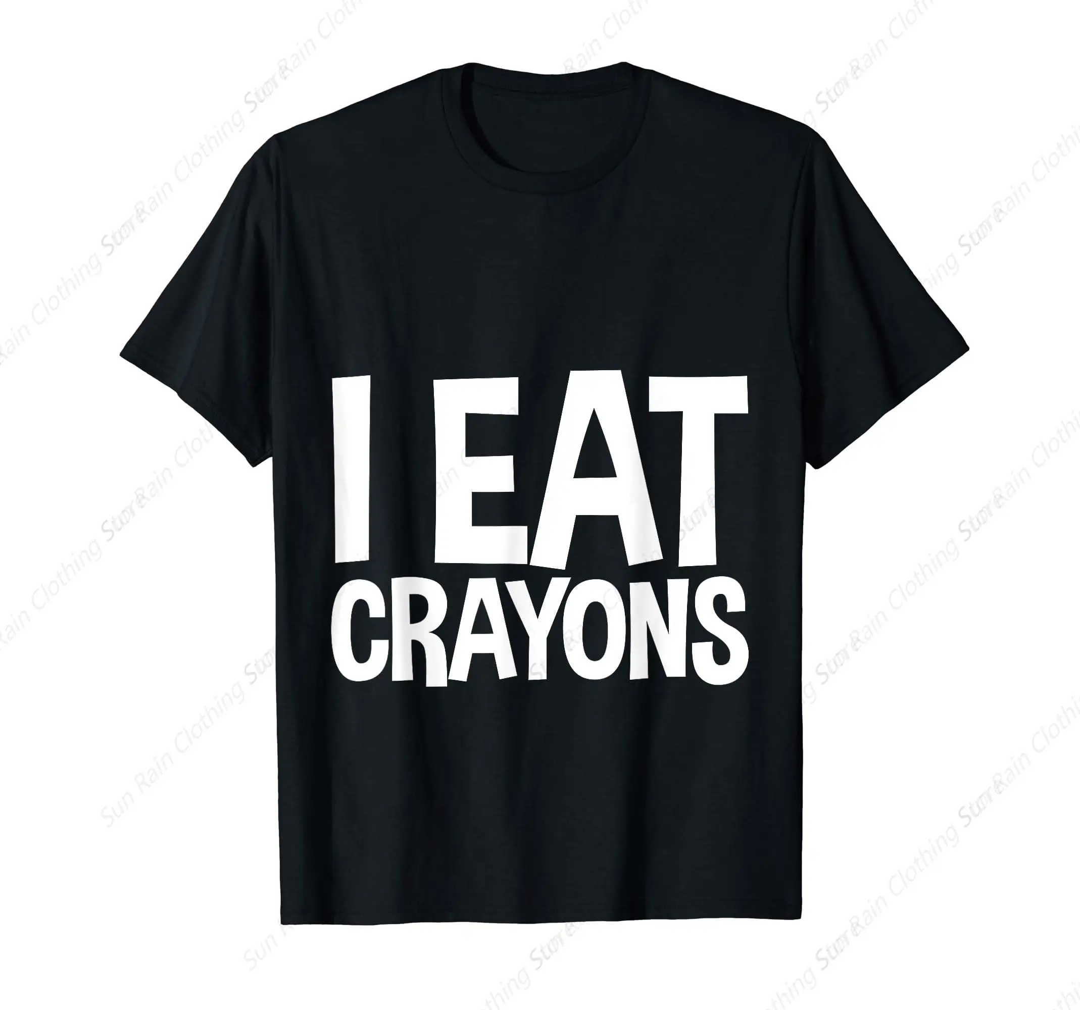 I Eat Crayons T-Shirt Vintage Leisure Men Tee Daily Soft Unisex Clothing Sport Soft Women Tops