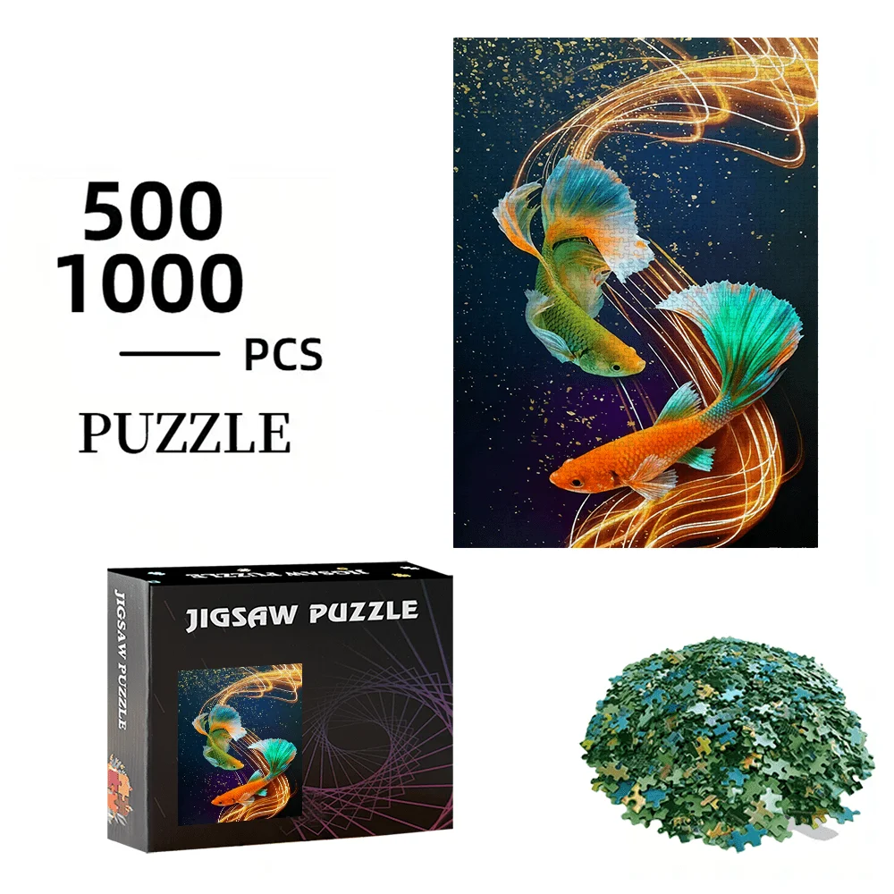 500pcs or 1000pcs Puzzle Suitable for s & - Number of Pieces for Challenge, Portable Rectangular Box, Themed DIY Puzzles (, Ch