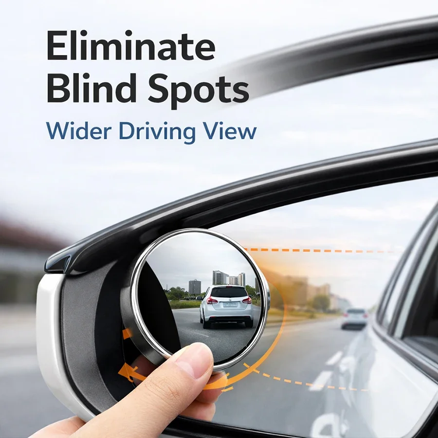 

Car Blind Spot Mirror, Wide Angle Convex Mirror Adjustable Rear View Mirror Suction Cup for Parking Safety Rearview Mirror