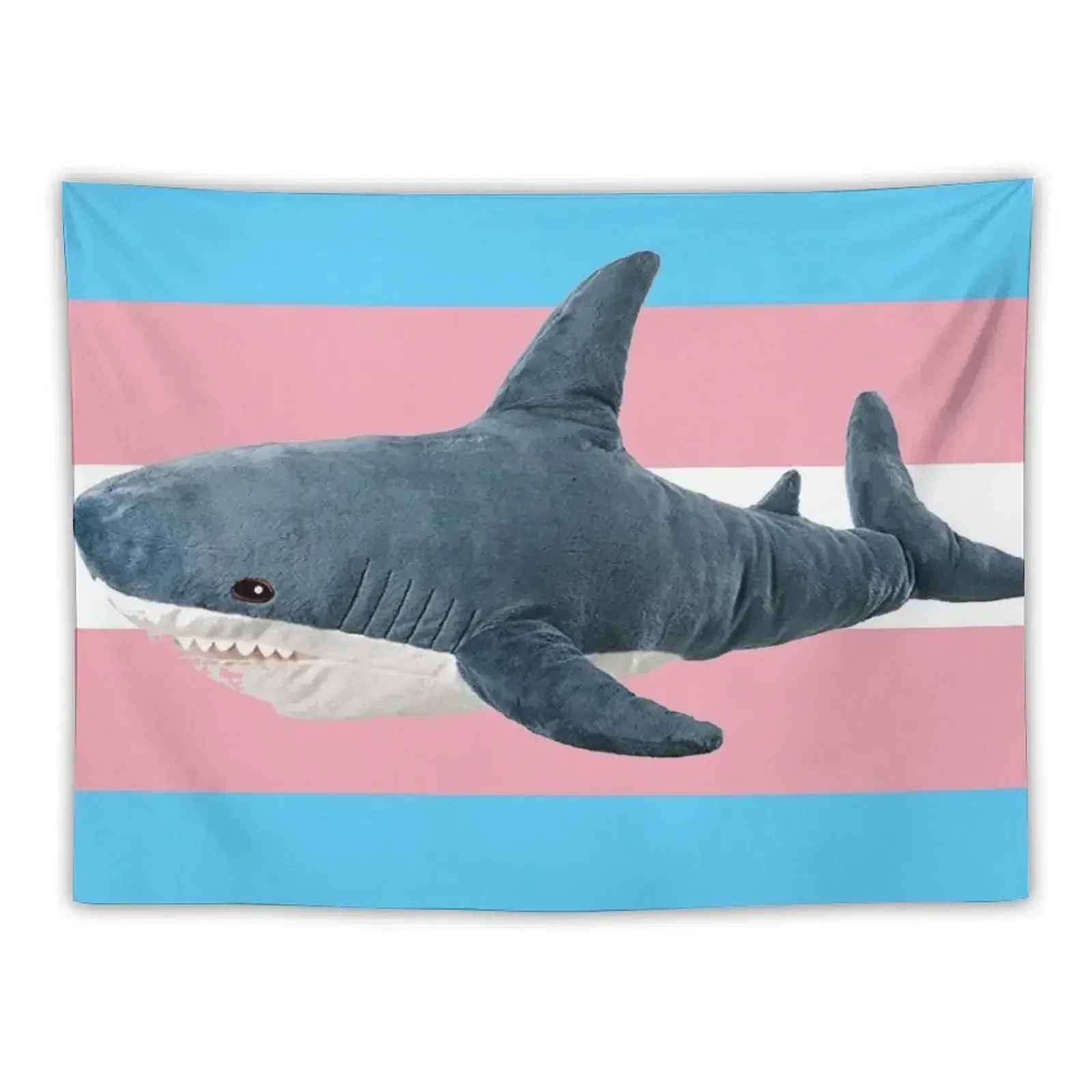 

BLAHAJ SHARK TRANS FLAG Tapestry Home Decorations House Decoration Luxury Living Room Decoration Tapestry