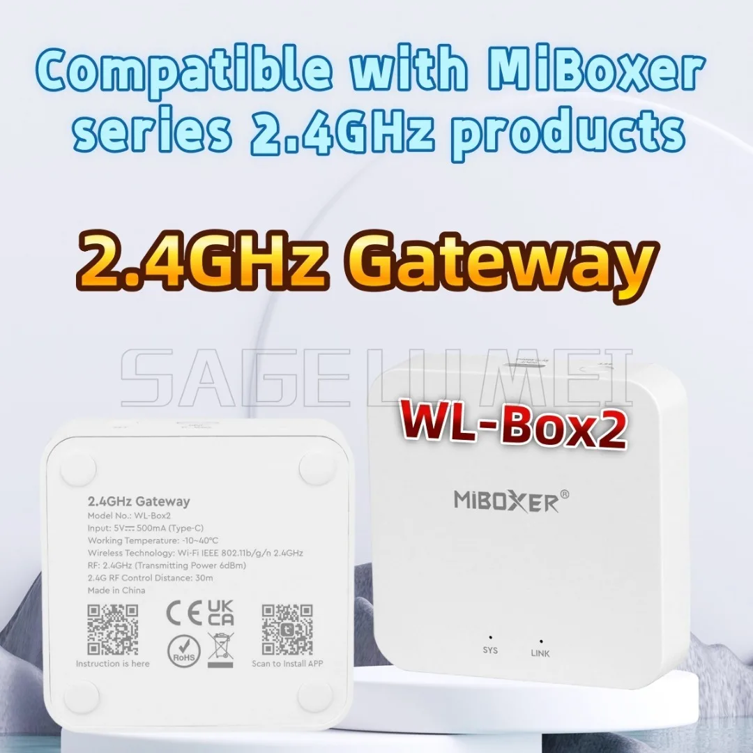 NEW WL-Box2 Mi-Light MiBoxer 2.4GHz RF Gateway Wireless WiFi Controller Phone Tuya APP Alexa Voice Control For Series Products