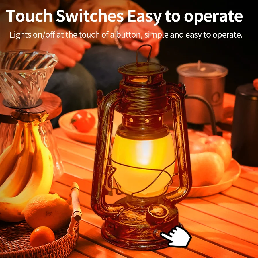 USB ricaricabile retrò LED luce da campeggio tenda sospesa luce portatile lanterna a cavallo cherosene esterno 3 modalità di illuminazione illuminazione