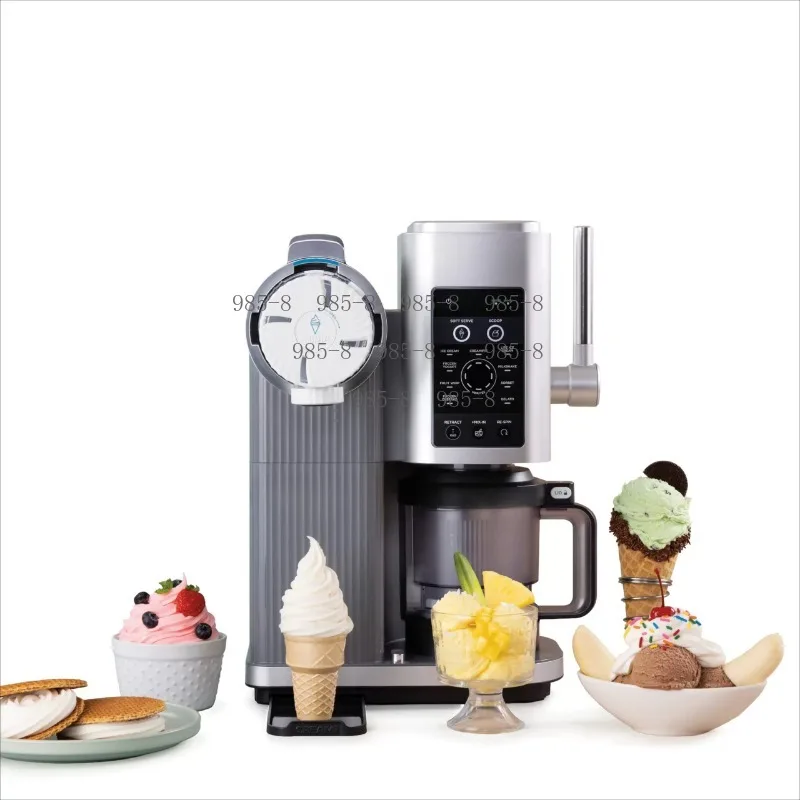 Household Multi-Function Fruit Ice Cream Machine for Making Cones Slushies and Yogurt