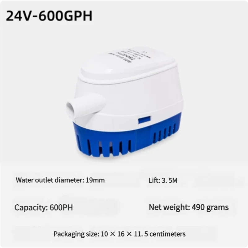 12V/24V Auto Lenspomp 600-1100GPH Dompelpomp voor Marine Jacht Boot Motor - Snelle Waterafvoerpomp