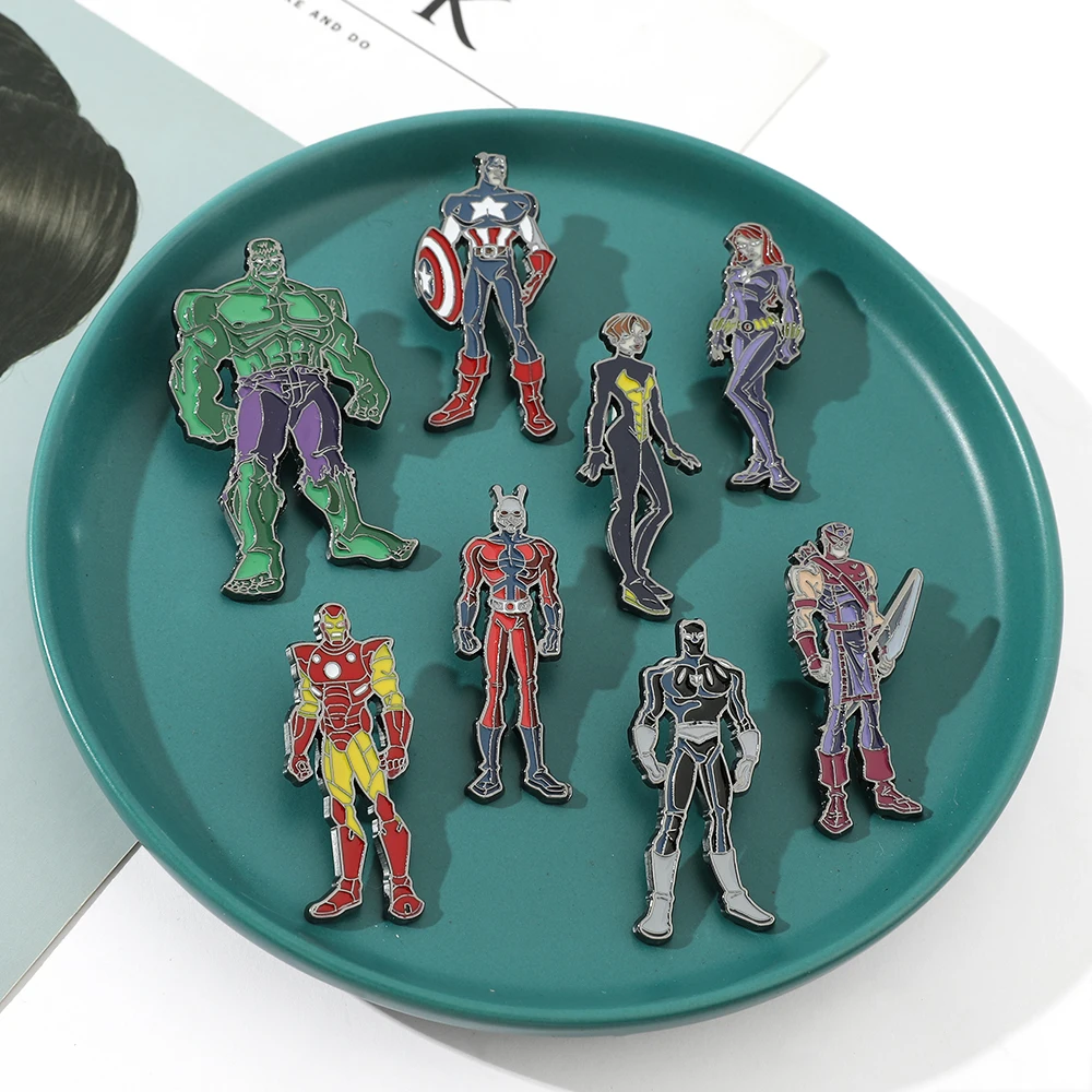 Marvel Movie Collection Enamel Brooch Avengers Superhero Backpack Jacket Pin Disney Fans Collect Badge Accessories Gifts