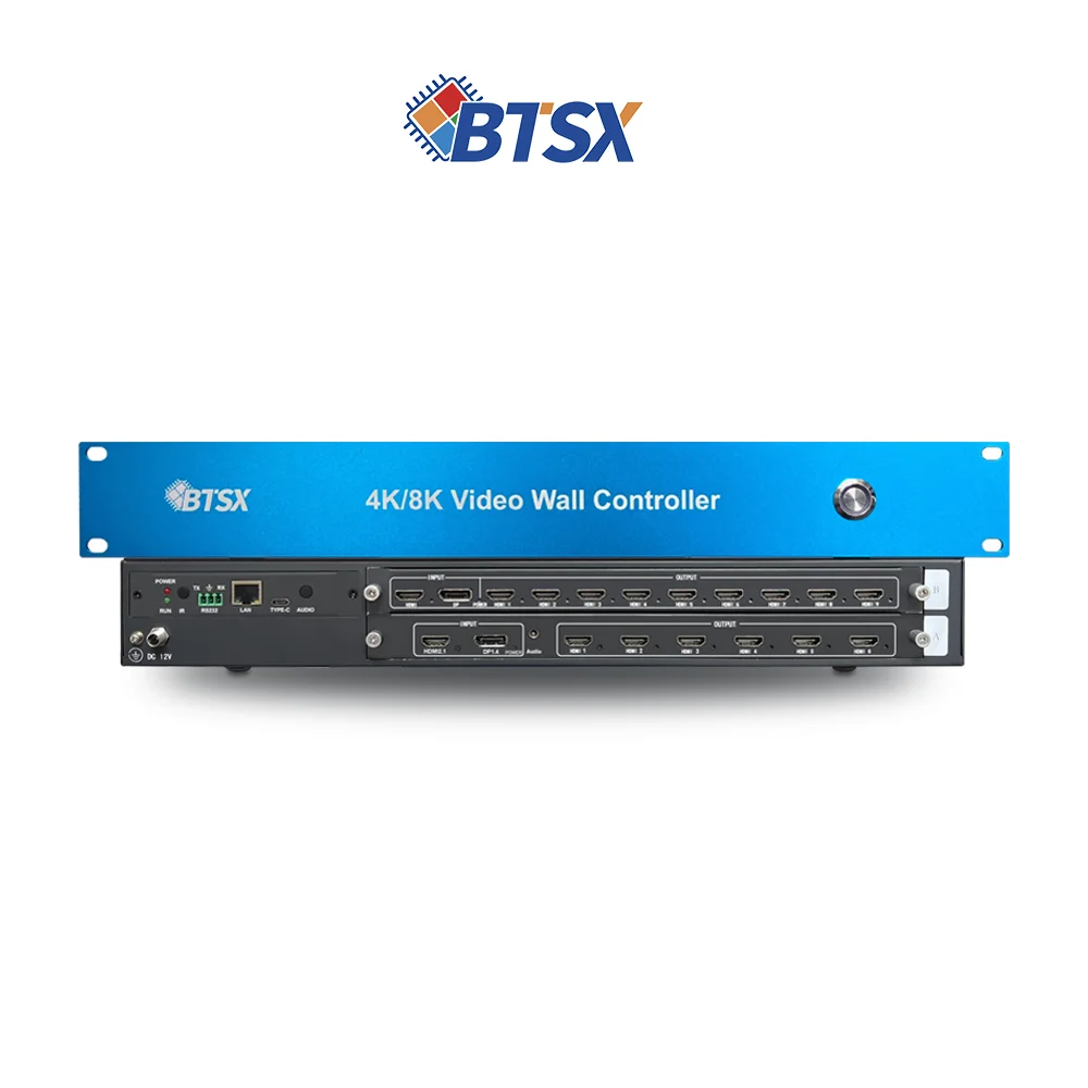 

X 8K Splicing Processor 2X4 3X3 Video Wall Controller Support Web RS232 4K60 Video Wall Controller for Immersive Exhibition
