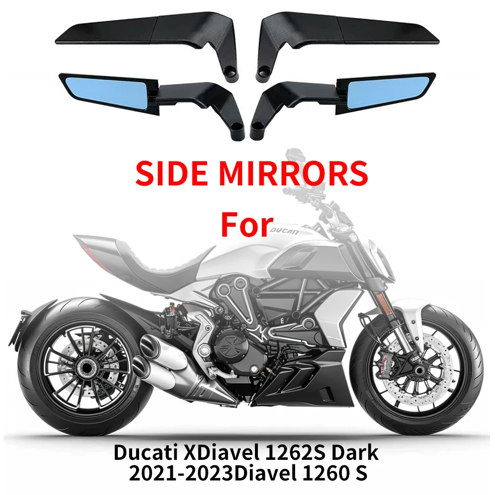 For Ducati Monster 950 1100 S/EVO 1200 S/R 749 848 996 Motorcycle Mirrors Stealth Winglets Mirror To Rotate Adjustable Mirrors