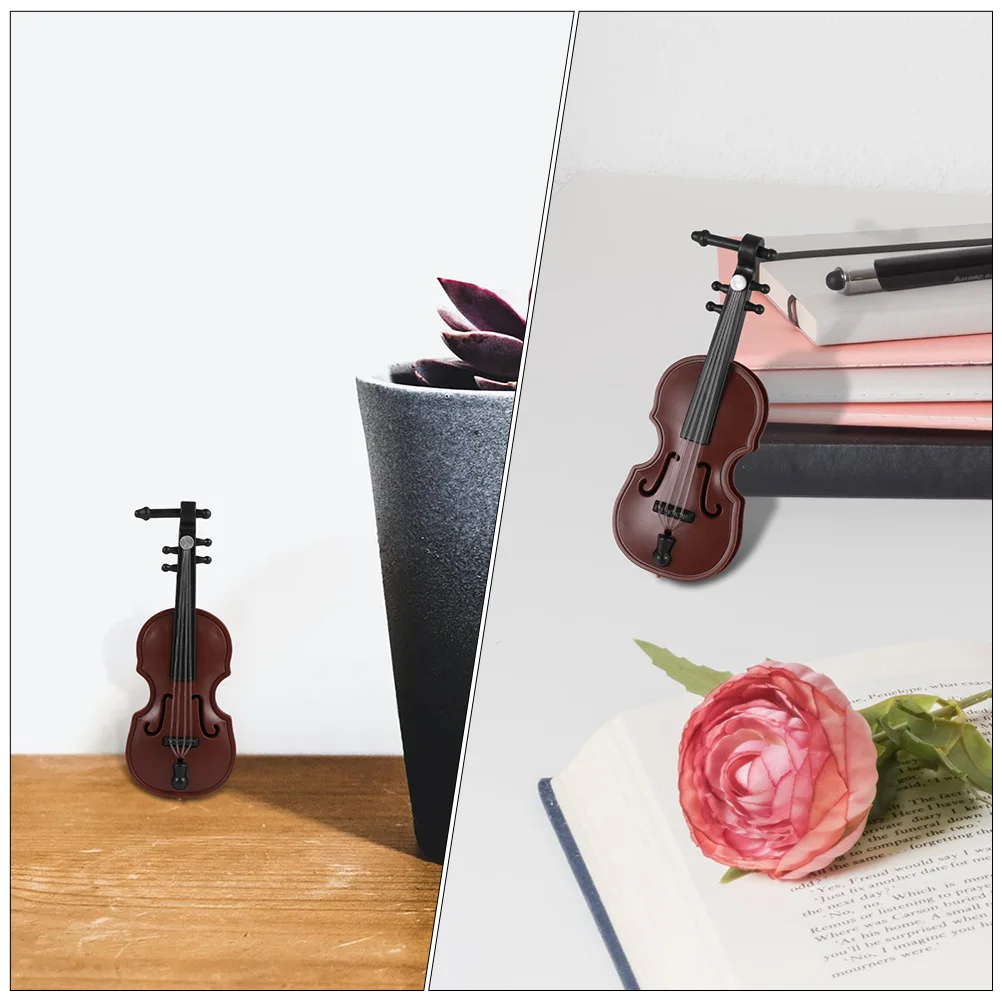 

15 Sets Violin Ornaments Mini Musical Instrument Model Decor Xmas Miniature Christmas Decoration Models Bow Tie