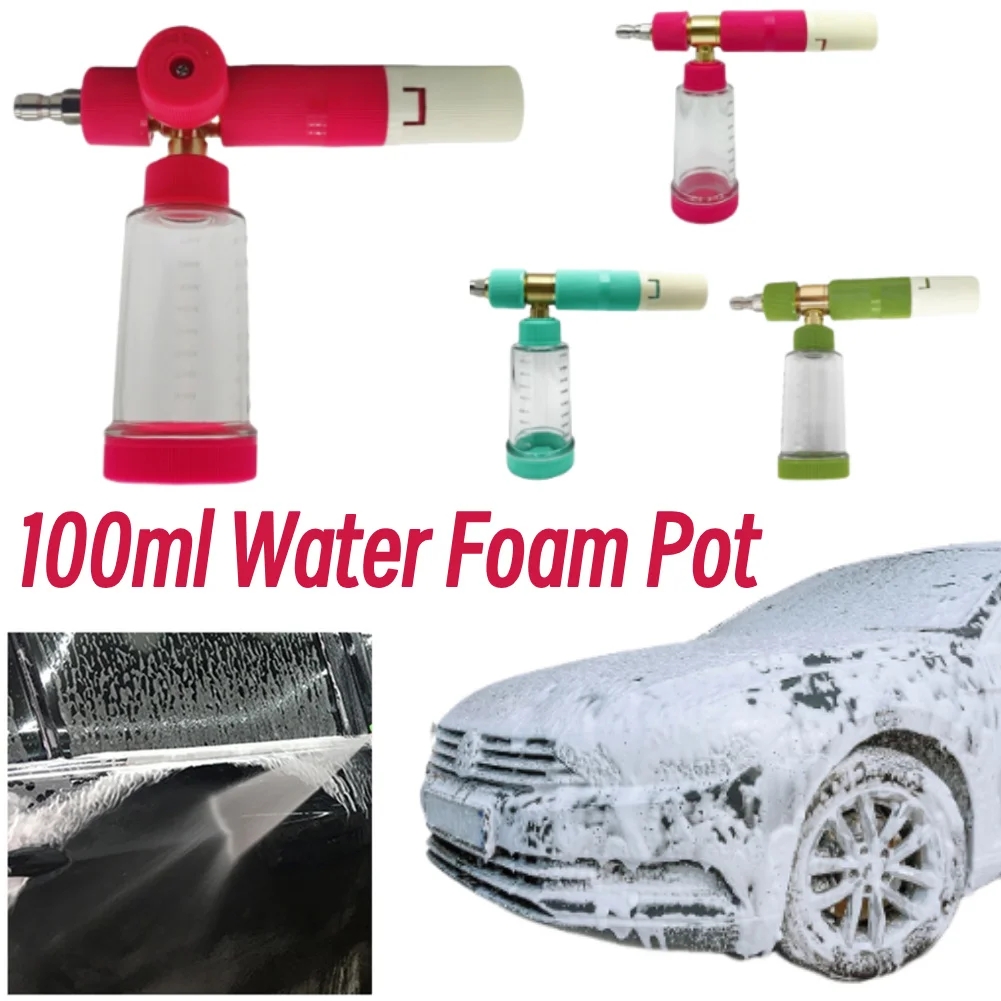 100 ml Druck-Wasserschaumstopf mit 1/4 Zoll Schnellanschluss, Seifenschaum-Sprühflasche, verstellbarer Autowaschschaumsprüher für Autowäsche