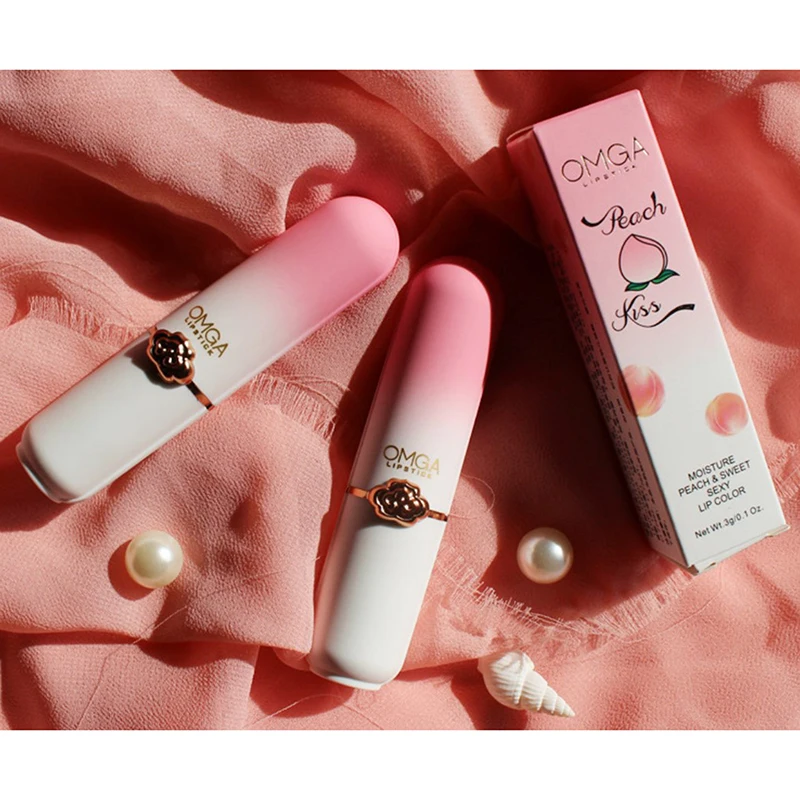 Fashion Balm Peach Color Lipstick Moisturizing Makeup Lip Care Beauty Cosmetics