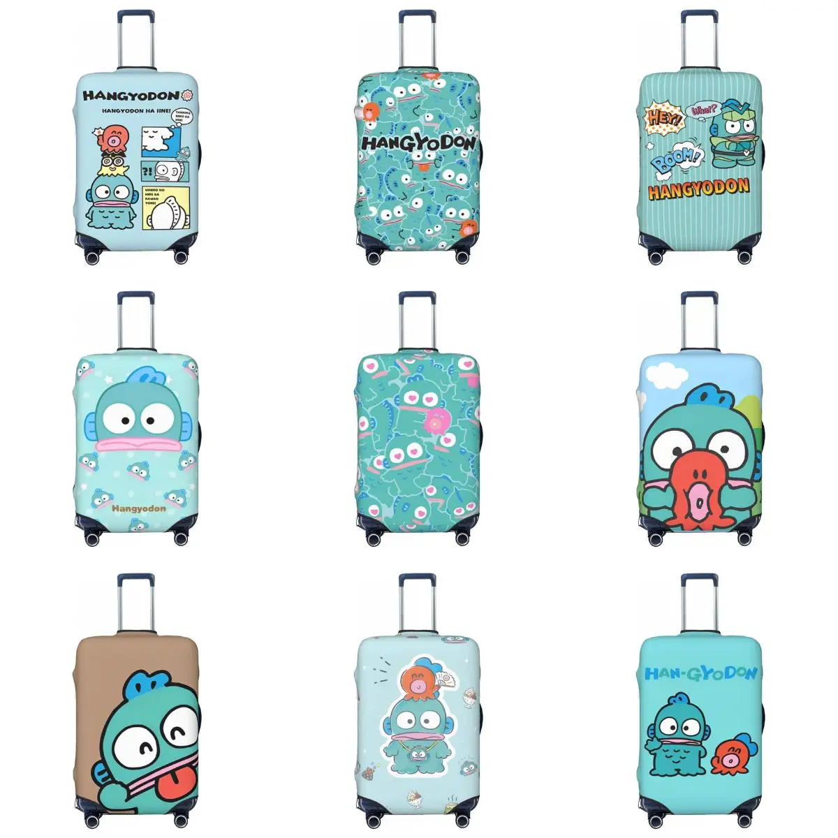 Hangyodon Cartoon Suitcase Cover Cruise Trip Flight Fun Luggage Supplies Protection