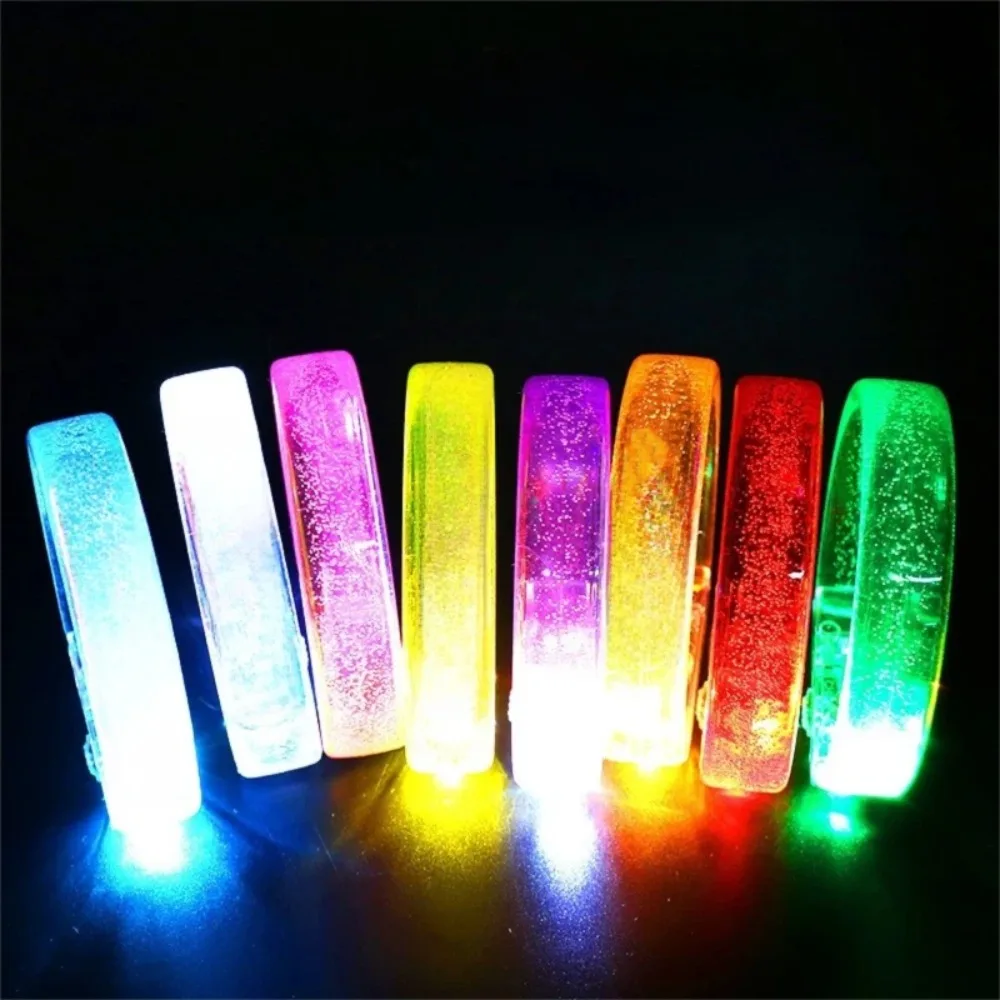 

10 Pieces Glow in The Dark LED Glow Bracelets Plastic Neon Light Light Up Bangle Persistent Glow High Transparency