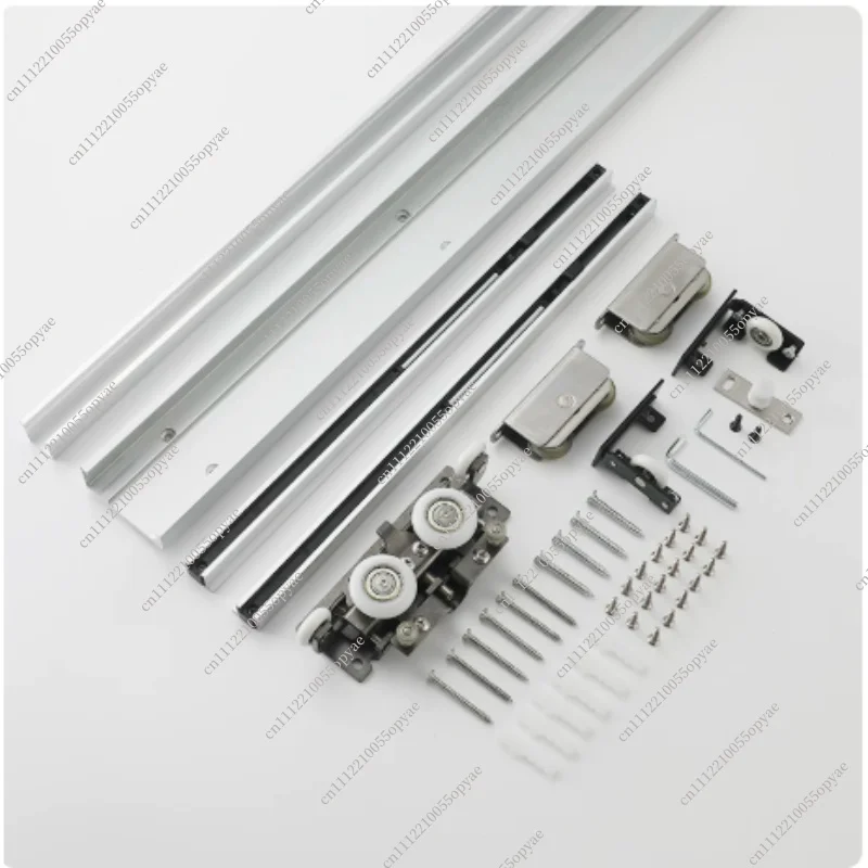 

Ghost Sliding Door Hardware Frameless Floating Rail Aluminum Alloy Hanging Door Track Dual Soft Close Electric
