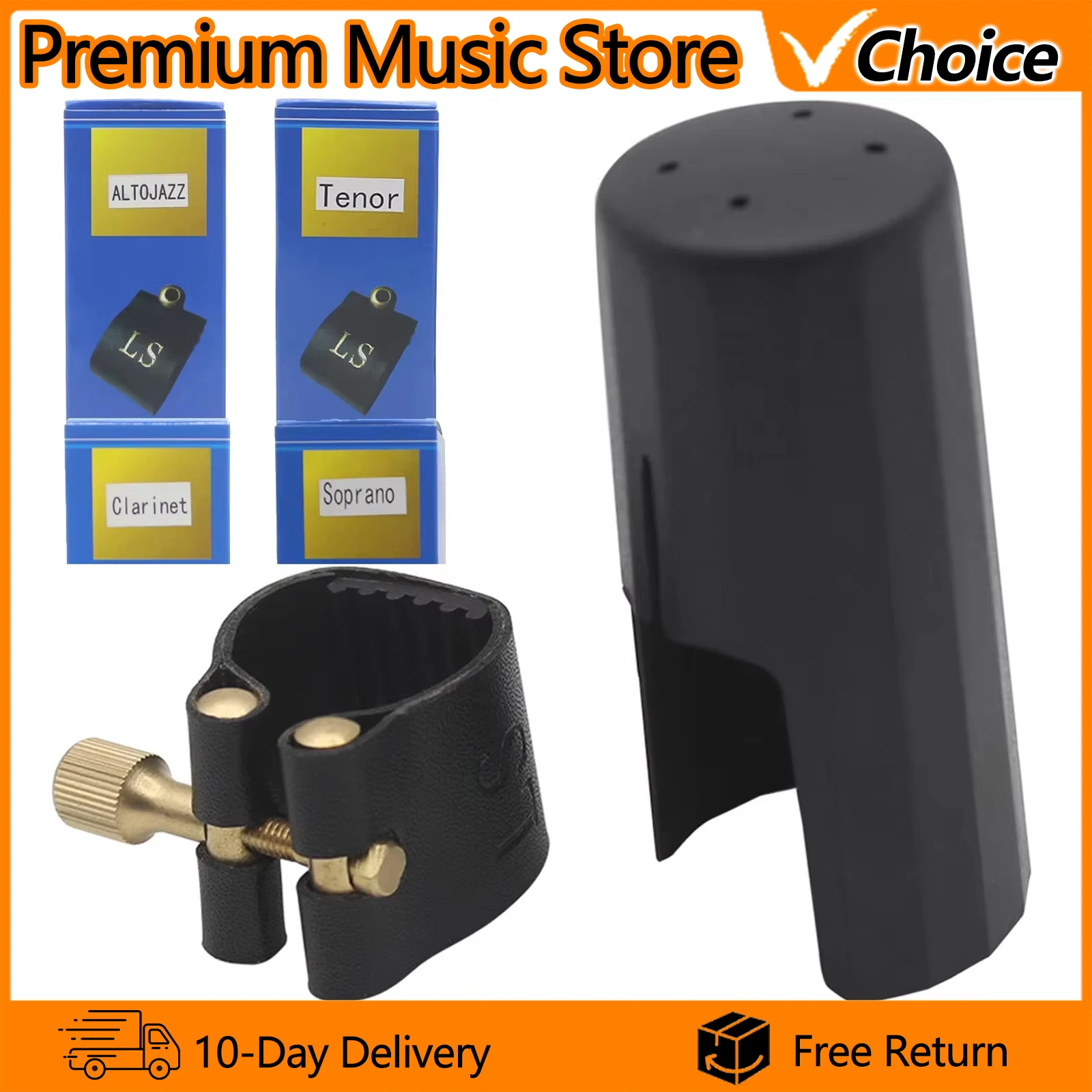 Saxophone Clarinet Mouthpiece Ligature And Cap Alto Soprano Tenor Sax Leather Buckle Clamp\Clip Woodwind Instrument Accessories