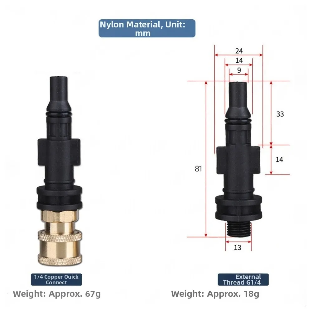 For Karcher Pressure Washer Quick Connect Adapter M22 14mm Female Thread to 14 Inch Quick Release Socket for K2 Through SLP