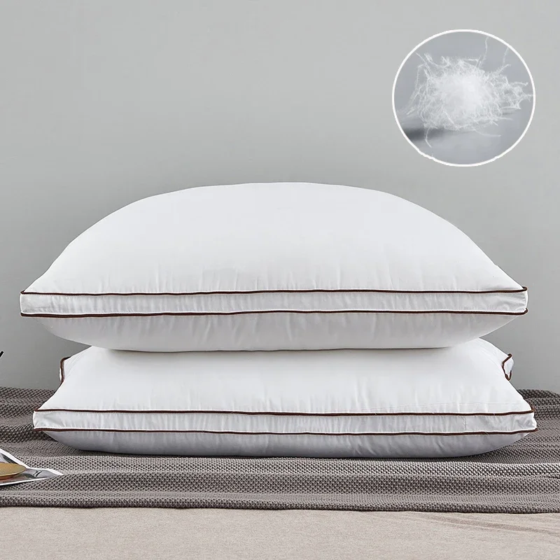 Luxurious Goose Down and Feather Pillow 1 Piece Neck Pillows for Sleeping Home Bed Pillow for Stomach or Side Sleeper Multi Size